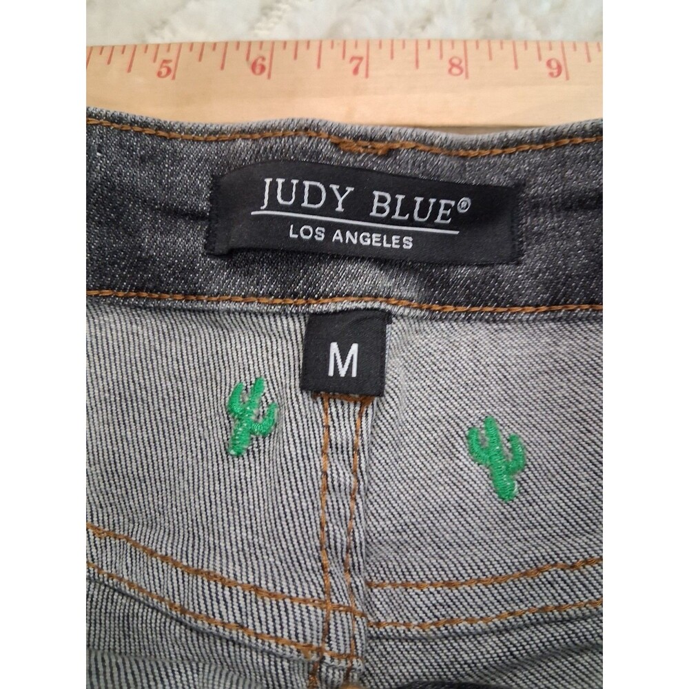 Judy Blue Shorts Womens Size Medium NWOT Denim Cut Off Black/Gray Cactus B22 - Picture 5 of 11